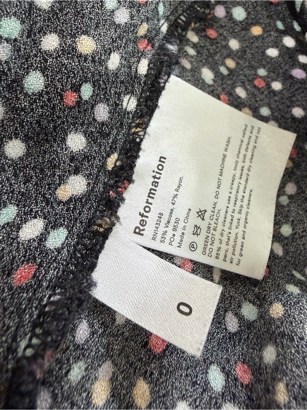 REFORMATION Dove Dress Multicolored Dot (102) - Picture 7 of 8